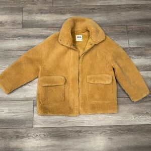 Zara Kids Brown Faux Fur Coat